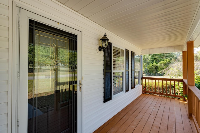 wooden deck with covered porch