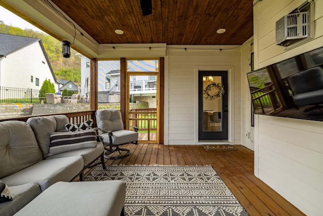9876 Trestle Cir, Ooltewah, TN 37363 - wooden terrace with an outdoor hangout area and covered porch