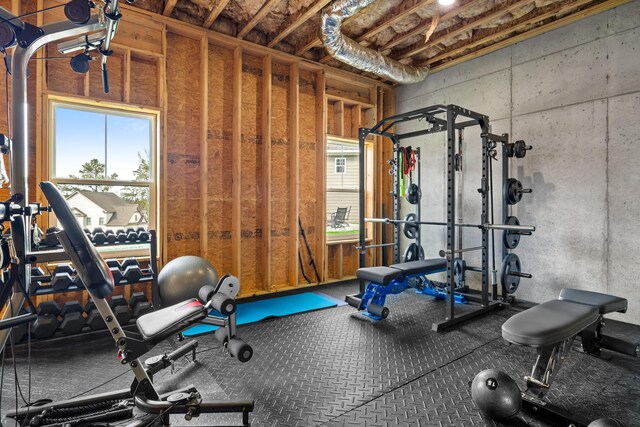 9876 Trestle Cir, Ooltewah, TN 37363 - exercise area featuring a wealth of natural light