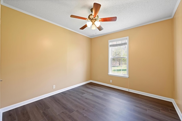 325 Pocket Rd, Whitwell, TN 37397 - spare room with baseboards, a textured ceiling, ceiling fan, and dark wood finished floors