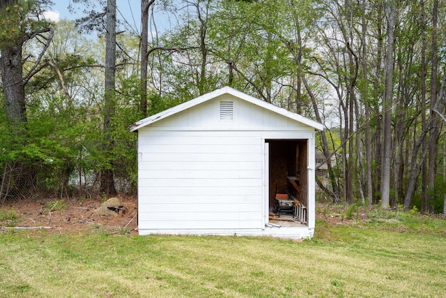 view of shed