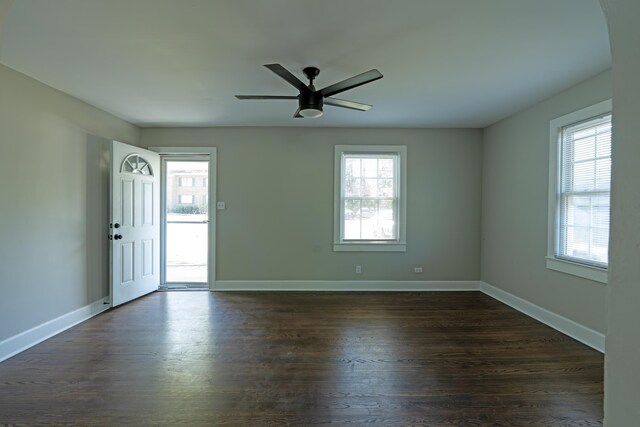 3 Whirlaway Dr, Chattanooga, TN 37421 - unfurnished room featuring dark wood finished floors, baseboards, and a ceiling fan