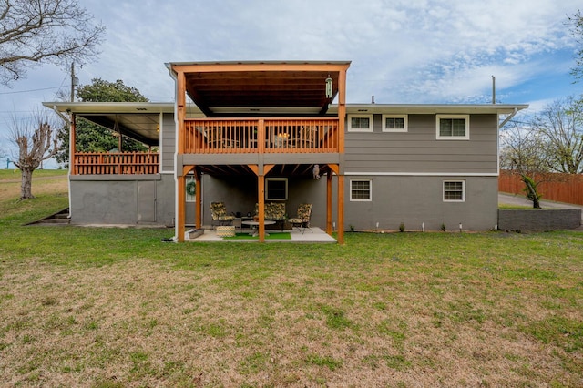 3745 Premium Dr, Chattanooga, TN 37415 - rear view of property with a patio area, a lawn, and a deck