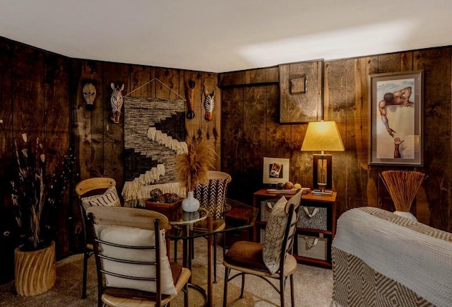 3745 Premium Dr, Chattanooga, TN 37415 - dining space with wooden walls and carpet floors