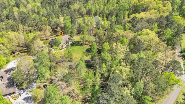 bird's eye view with a view of trees