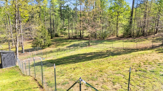 view of yard featuring fence