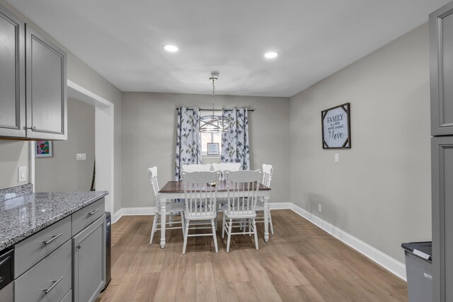 117 Douglas Dr, Chattanooga, TN 37412 - dining space with recessed lighting, baseboards, and light wood-type flooring