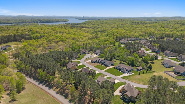 12237 Wildlife Pl, Soddy Daisy, TN 37379 - bird's eye view featuring a residential view, a wooded view, and a water view