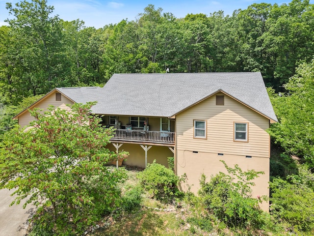 798 Deerfield Ln, Sugar Valley, GA 30746 - exterior space with a view of trees and roof with shingles