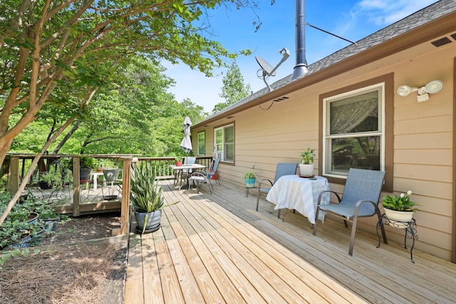 798 Deerfield Ln, Sugar Valley, GA 30746 - wooden deck featuring outdoor dining space