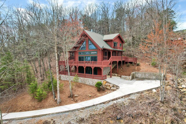 159 Eagle Creek Trl, Rising Fawn, GA 30738 - view of front of home featuring a deck and metal roof