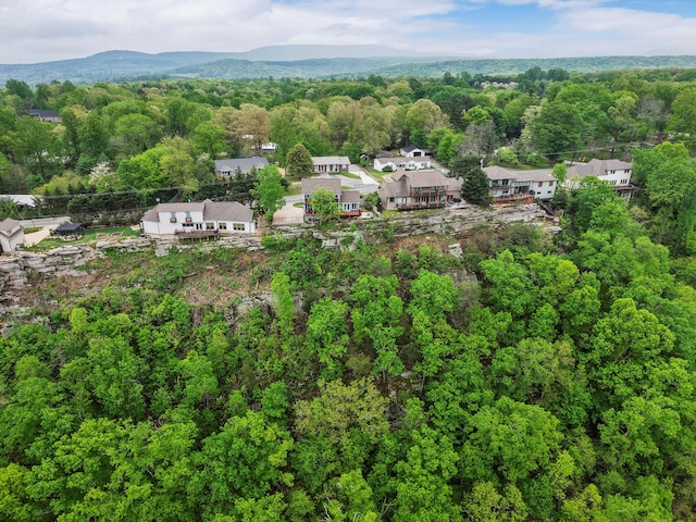 birds eye view of property featuring a view of trees