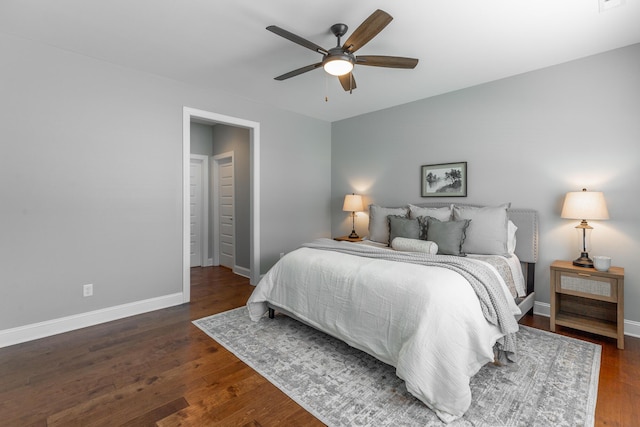 3495 Travertine Ln, Chattanooga, TN 37405 - bedroom with wood finished floors, a ceiling fan, and baseboards