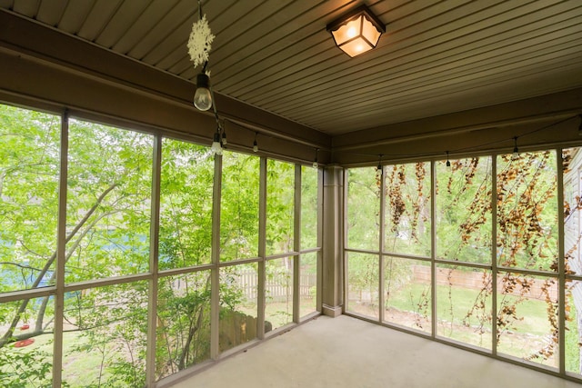 view of unfurnished sunroom