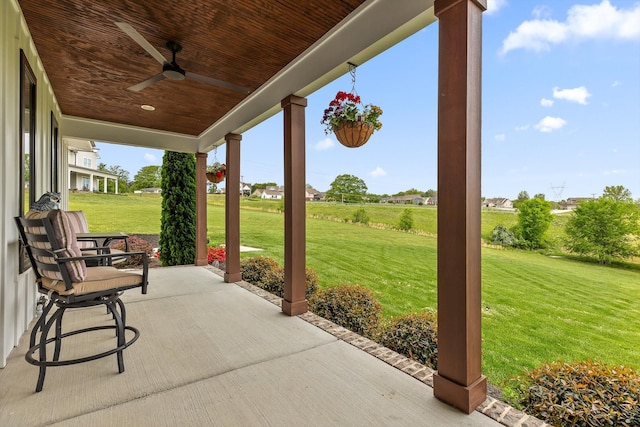 7407 Pond Vw, Harrison, TN 37341 - view of patio / terrace featuring a porch and a ceiling fan