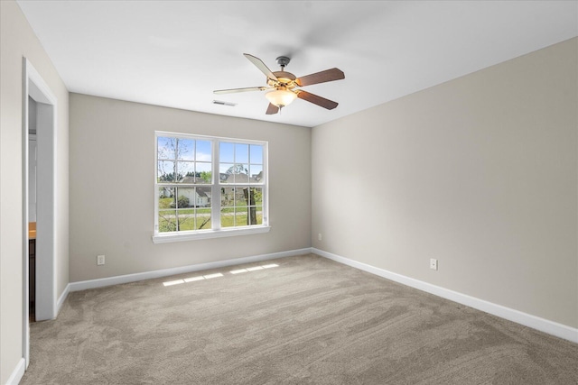 3874 Sweet Bay Ln, Apison, TN 37302 - unfurnished room featuring carpet floors, a ceiling fan, visible vents, and baseboards