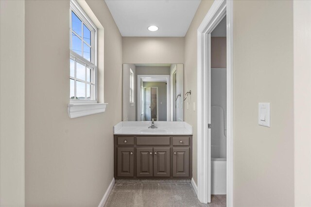 3874 Sweet Bay Ln, Apison, TN 37302 - bathroom featuring baseboards, a wealth of natural light, and vanity
