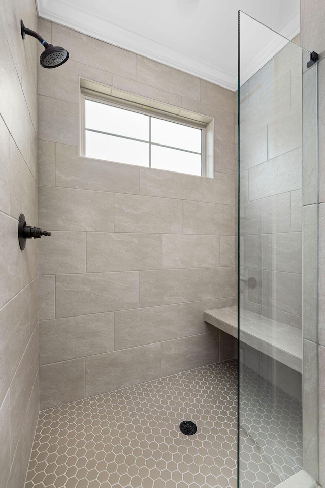 370 Winchester Dr Unit 70, Rossville, GA 30741 - bathroom featuring crown molding and a tile shower