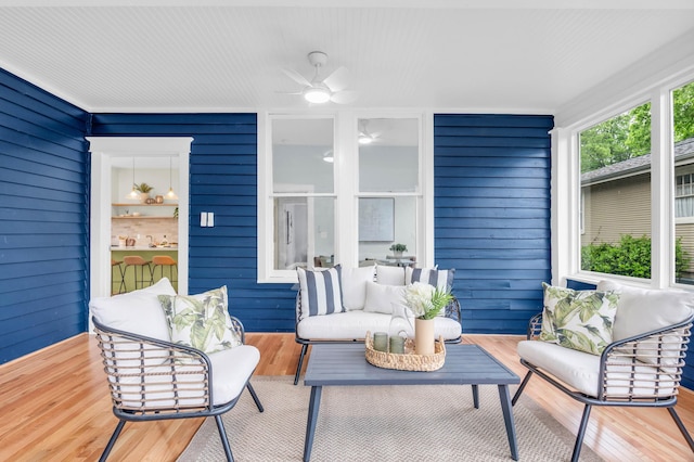 5107 Beulah Ave, Chattanooga, TN 37409 - sunroom / solarium with an outdoor living space and a ceiling fan