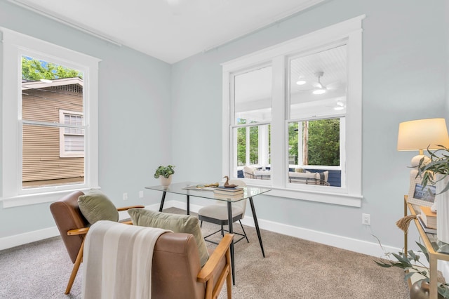 5107 Beulah Ave, Chattanooga, TN 37409 - office area featuring baseboards and light carpet