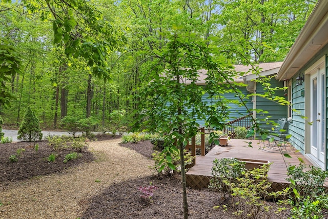 view of yard featuring a deck