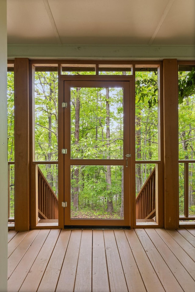 entryway featuring light wood finished floors and a healthy amount of sunlight