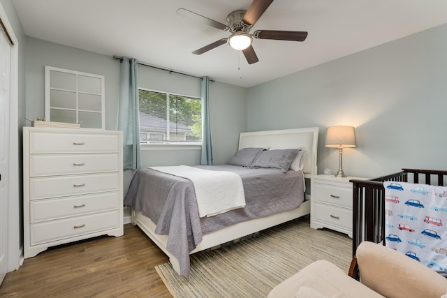 5407 Marion Ave, Chattanooga, TN 37412 - bedroom with wood finished floors and a ceiling fan