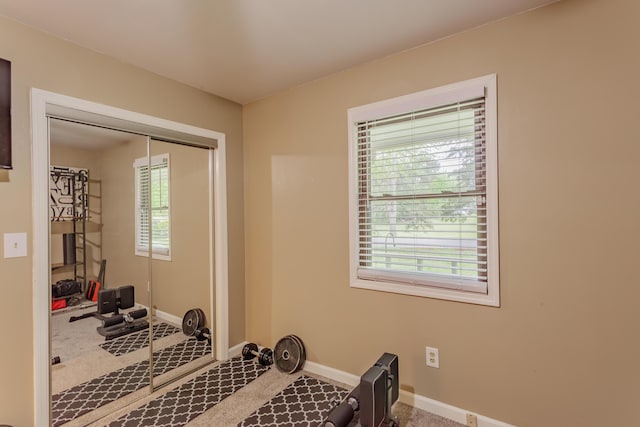 2031 Millard Rd, Soddy Daisy, TN 37379 - exercise room featuring baseboards and carpet floors