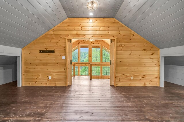 144 Hambright Rd, Reliance, TN 37369 - bonus room featuring wood ceiling, wooden walls, wood-type flooring, and vaulted ceiling