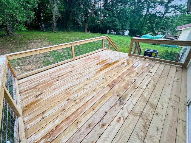 1157 Boy Scout Rd, Hixson, TN 37343 - wooden deck with a yard and view of scattered trees