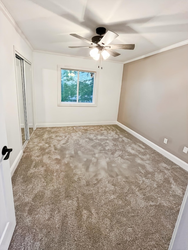 1157 Boy Scout Rd, Hixson, TN 37343 - carpeted empty room featuring ornamental molding and ceiling fan