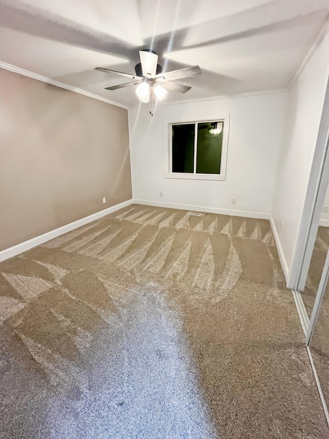 1157 Boy Scout Rd, Hixson, TN 37343 - carpeted empty room with crown molding and ceiling fan
