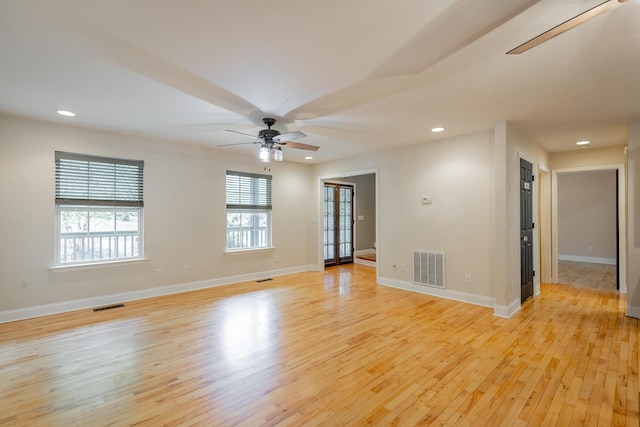 330 Battlefield Cir, Ringgold, GA 30736 - spare room featuring a ceiling fan, light wood finished floors, recessed lighting, and baseboards