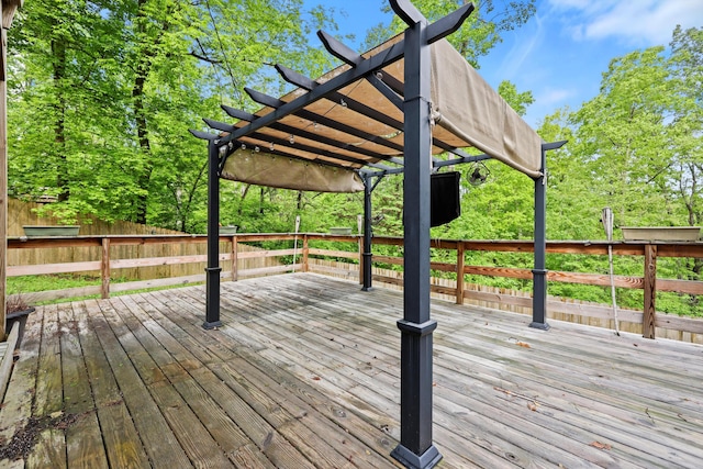 wooden terrace featuring a pergola