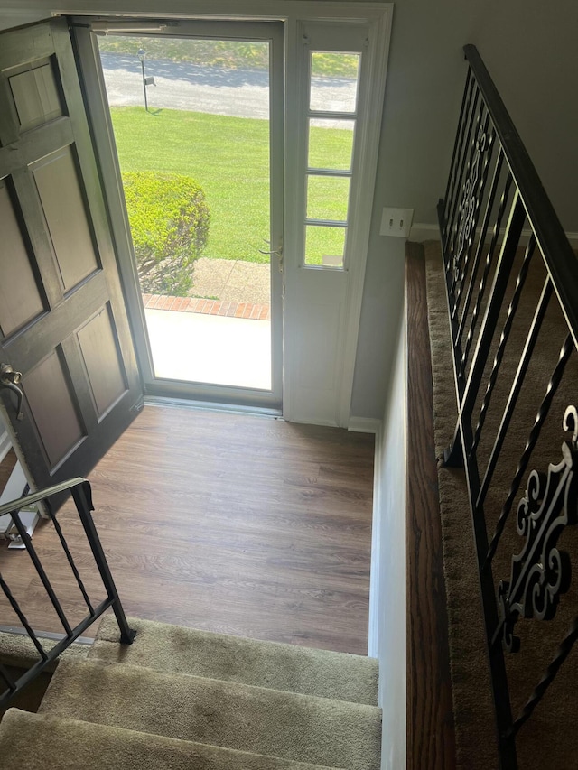2288 Edgmon Forest Ln, Chattanooga, TN 37421 - stairway with wood finished floors and baseboards