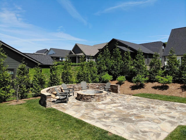 5812 Acadia Dr, Chattanooga, TN 37415 - view of patio featuring an outdoor fire pit