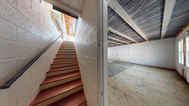 159 Gardner St, Chattanooga, TN 37411 - stairway with concrete block wall