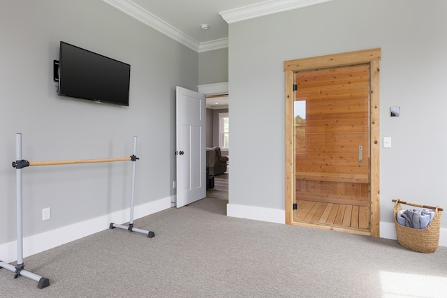 2419 Welch Rd, Soddy Daisy, TN 37379 - unfurnished bedroom featuring crown molding, baseboards, and carpet