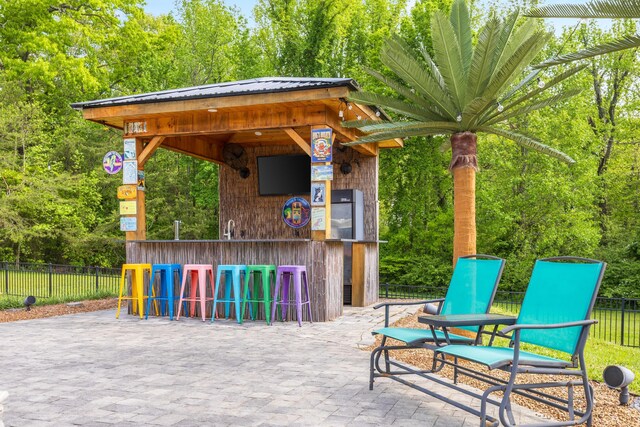 2419 Welch Rd, Soddy Daisy, TN 37379 - view of patio / terrace featuring fence and outdoor dry bar