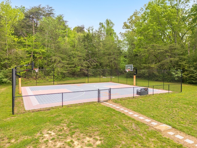 2419 Welch Rd, Soddy Daisy, TN 37379 - view of basketball court featuring fence, community basketball court, and a yard