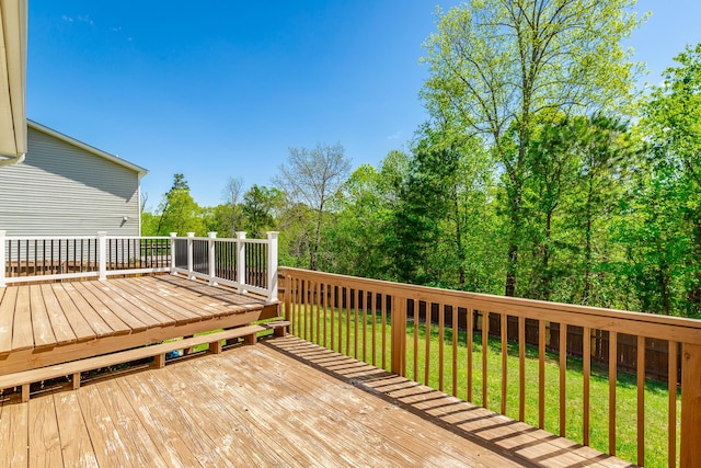 deck with a yard