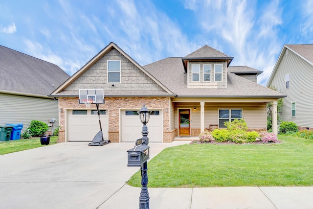 2835 Fernleaf Ln, Chattanooga, TN 37421 - craftsman-style house featuring a shingled roof, driveway, brick siding, and a front yard