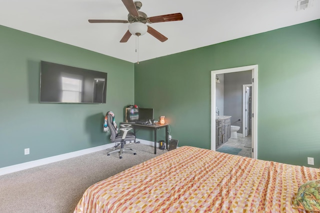 2835 Fernleaf Ln, Chattanooga, TN 37421 - carpeted bedroom featuring baseboards, ensuite bathroom, and visible vents