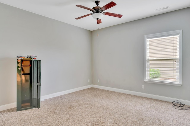 2835 Fernleaf Ln, Chattanooga, TN 37421 - carpeted spare room featuring ceiling fan, visible vents, and baseboards