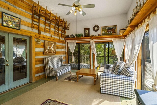 1011 Buffalo Rd, Jefferson City, TN 37760 - living area featuring ceiling fan, a wealth of natural light, and wood finished floors