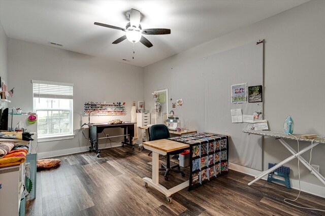 4130 Inlet Loop, Chattanooga, TN 37416 - office area with wood finished floors, a ceiling fan, and baseboards