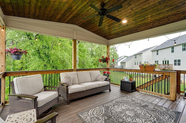4130 Inlet Loop, Chattanooga, TN 37416 - wooden terrace featuring outdoor lounge area and ceiling fan