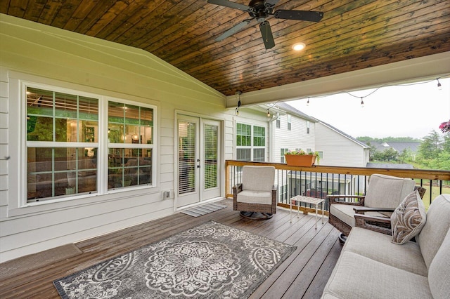 4130 Inlet Loop, Chattanooga, TN 37416 - wooden deck featuring french doors and ceiling fan