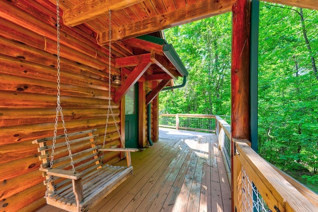 view of wooden deck