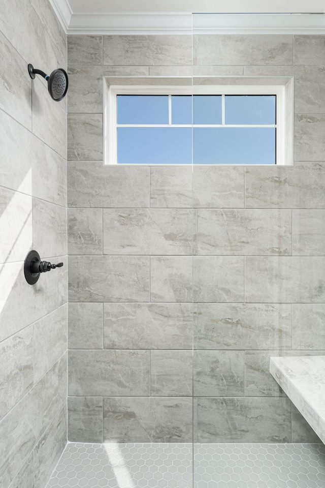 4644 Signal Forest Dr Unit 7, Signal Mountain, TN 37377 - full bathroom featuring ornamental molding and tiled shower
